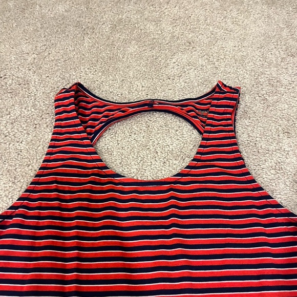 Arizona Jean Co. Red, White, and Blouse Striped Swing Dress - Picture 3 of 6